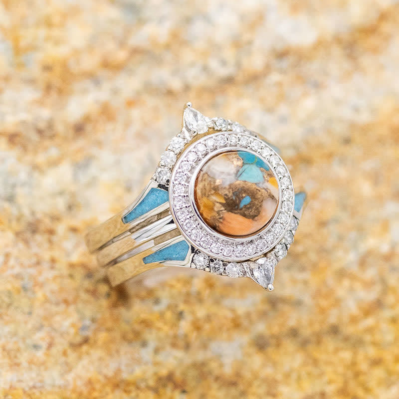 Böhmen -Vintage -Türkis -Ring