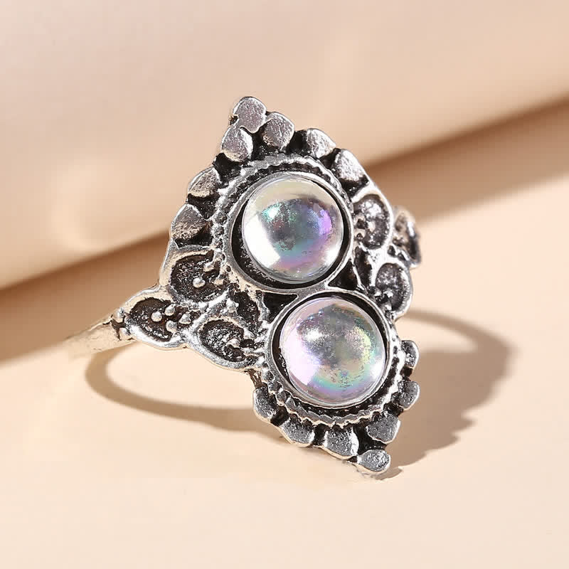 Friedensquelle Double Moonstone Ring