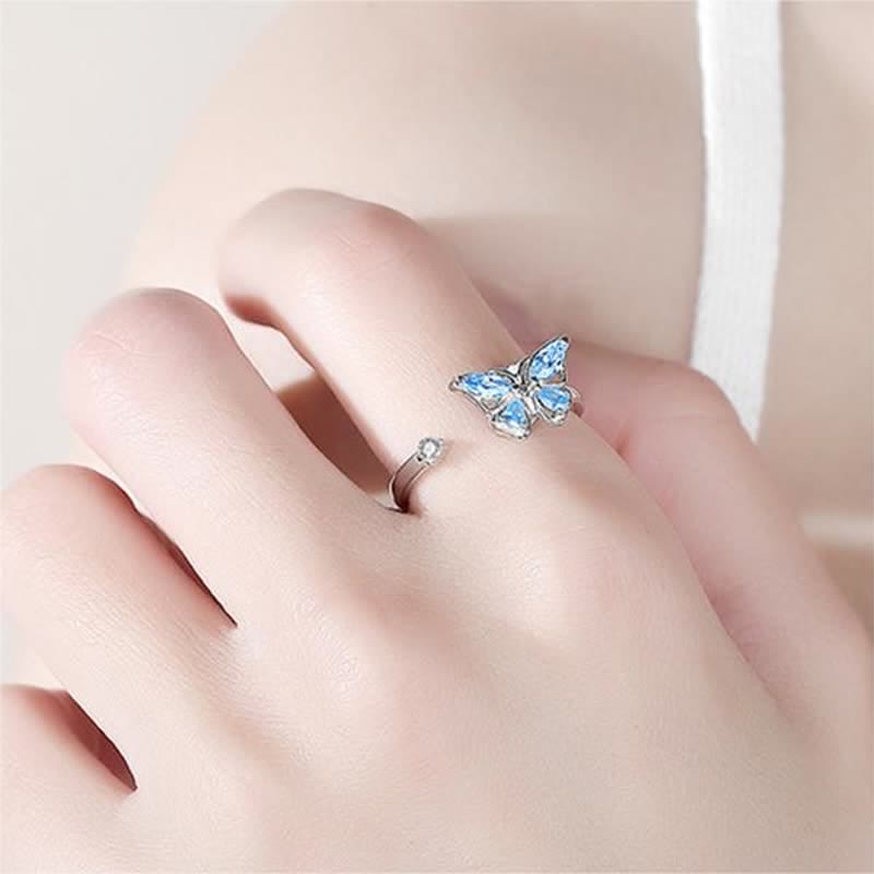 Blue Butterfly Spinner Zappet Ring