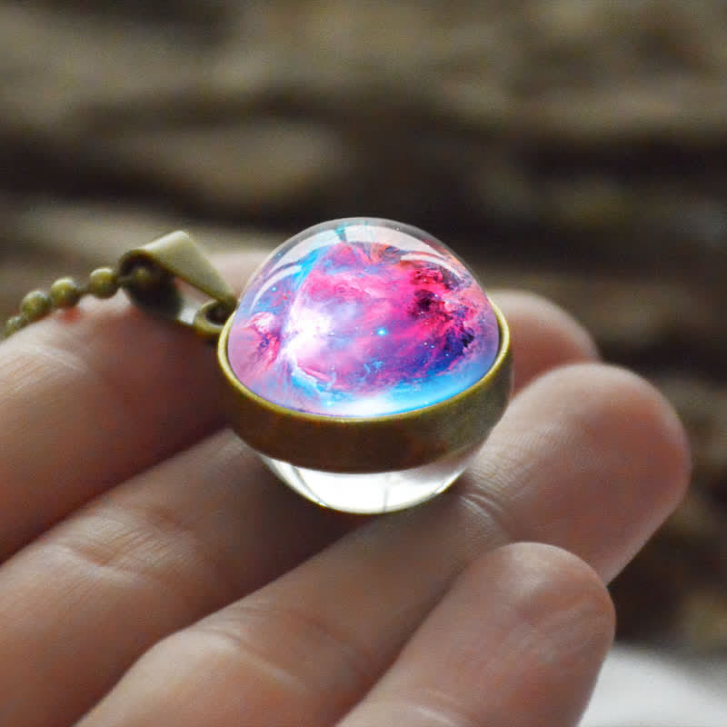 Kreativer Glaball -Mondstern Halskette