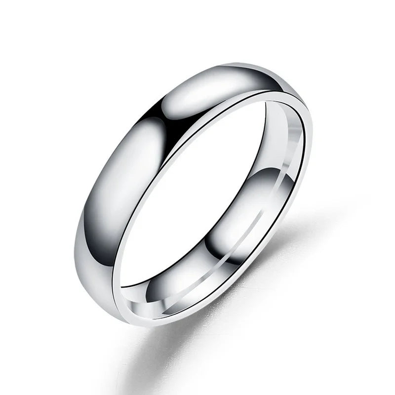 Einfache 4mm 6mm Titan Ring Frauen Männer Verhindern Allergie Hochglanz Poliert Hochzeit Ringe Edelstahl Paar Finger schmuck Geschenke