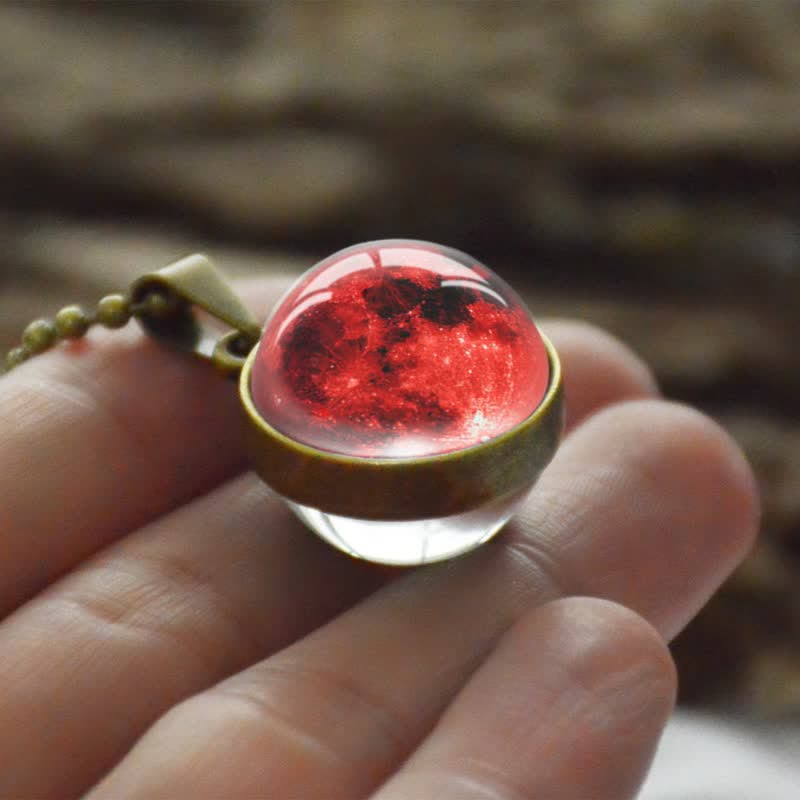 Farben Mondglas Kugel Halskette