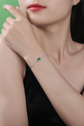 Armband mit 1 Karat, im Labor gezüchteten grünen Smaragden mit Zirkon-Akzent