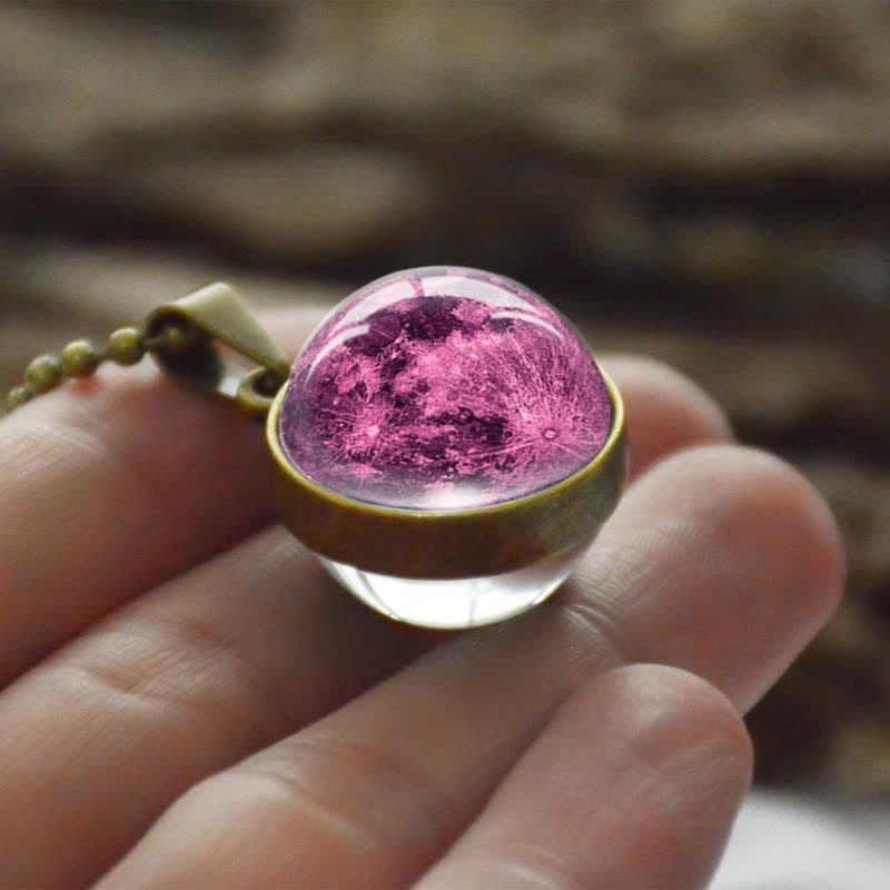 Farben Mondglas Kugel Halskette