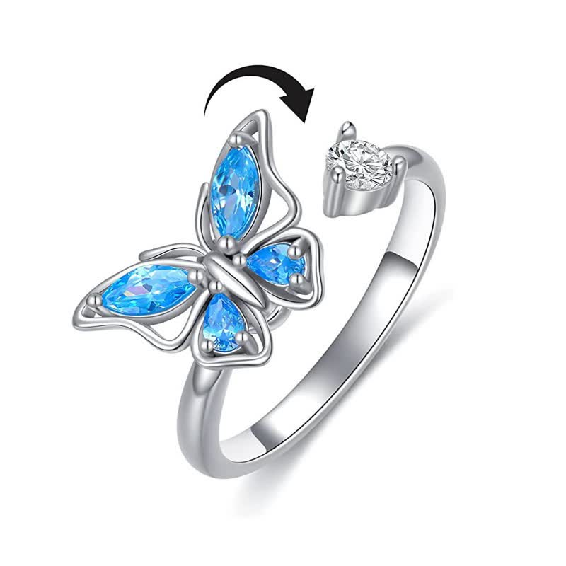 Blue Butterfly Spinner Zappet Ring