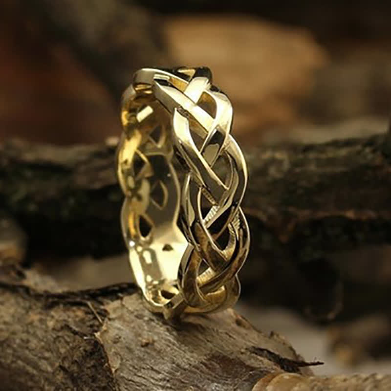 Antike Gold Geflochtene Wrap Openwork Ring