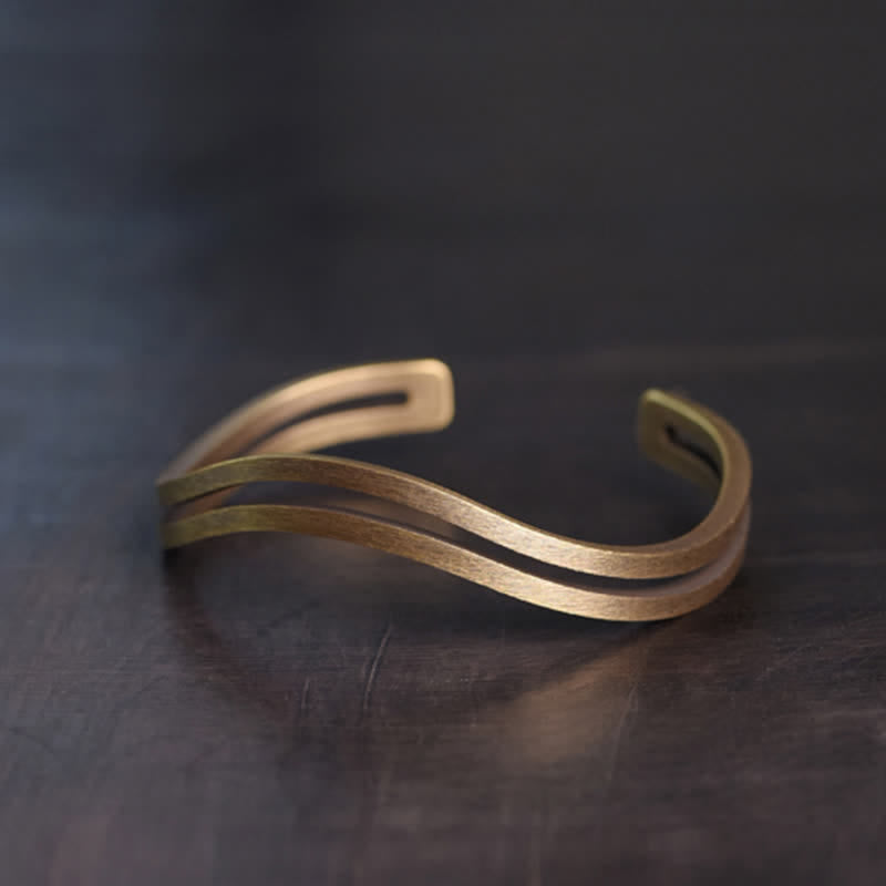 Chavri Rustikales Kupfer-Glücks-Wikinger-Manschettenarmband