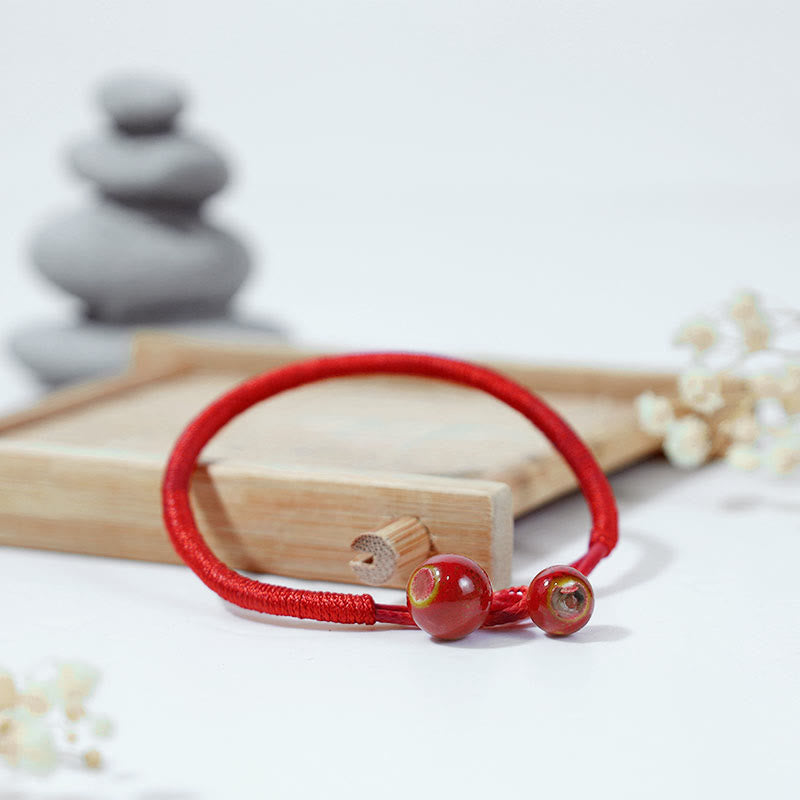 Chavri FengShui Lucky Red String Keramikarmband