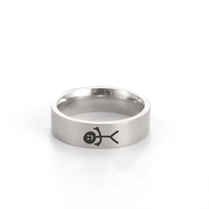 Einfache Trend Lustige Mittelfinger Stickman Ring Hip Hop Fuxk Sie Doodle Ringe für Mann Paar Party Neue Geschenke Schmuck