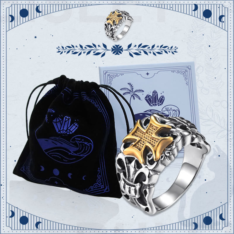 Mein Glaube Vintage Cross Men'S Ring