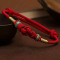 Chavri Red String Jade Glück Glücksknoten geflochtenes Paararmband