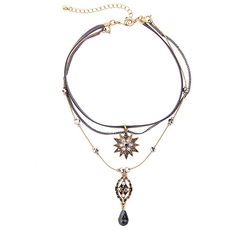Elegante Dame Dreiteilige Layered Star Zirkonias Halskette