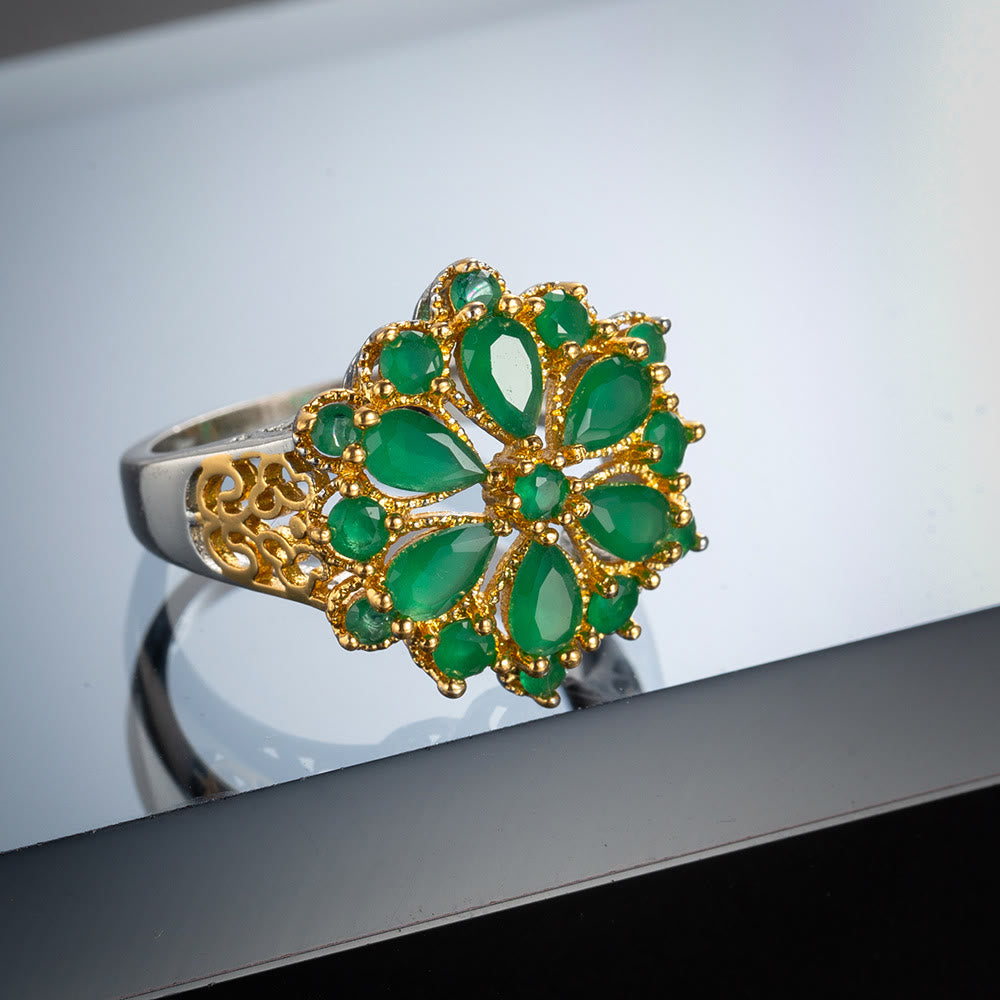 Blühen Blumen Emerald Ring
