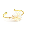 Goldkupferdrahtgewickelte Natürliche Herzform -Kristallarmband