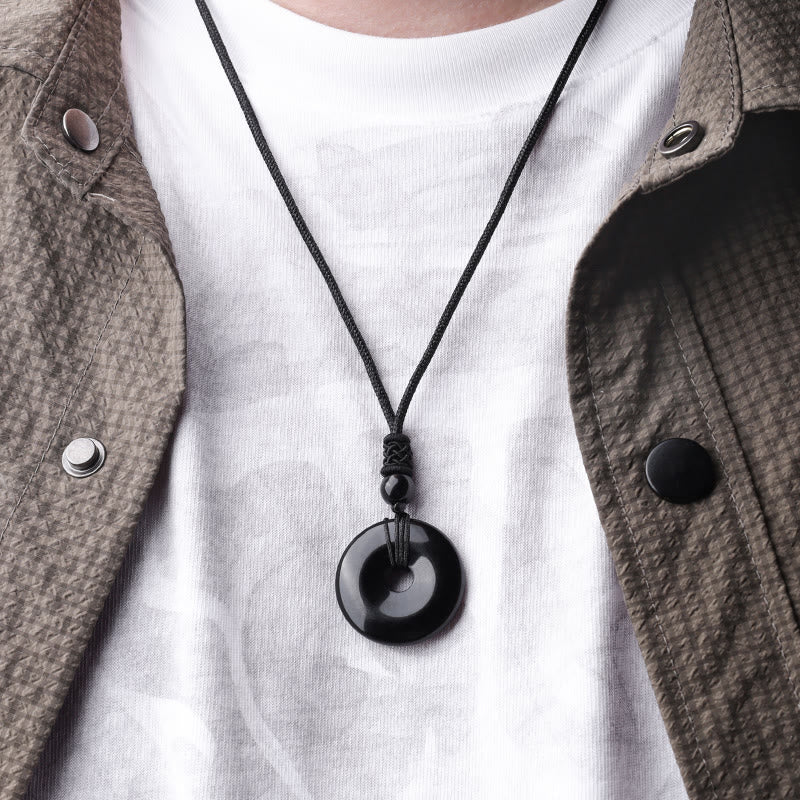 Chavri Glücksmünzen-Anhänger, Heilkristall-Edelstein-Halskette