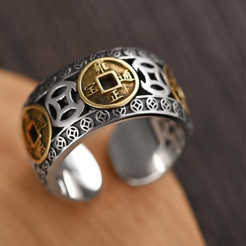 Verstellbarer Chavri-Fünf-Kaiser-Münzen-Balance-Ring
