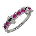 Ausgefallener Rosa Zirkon -Schädel -Cluster -Ring
