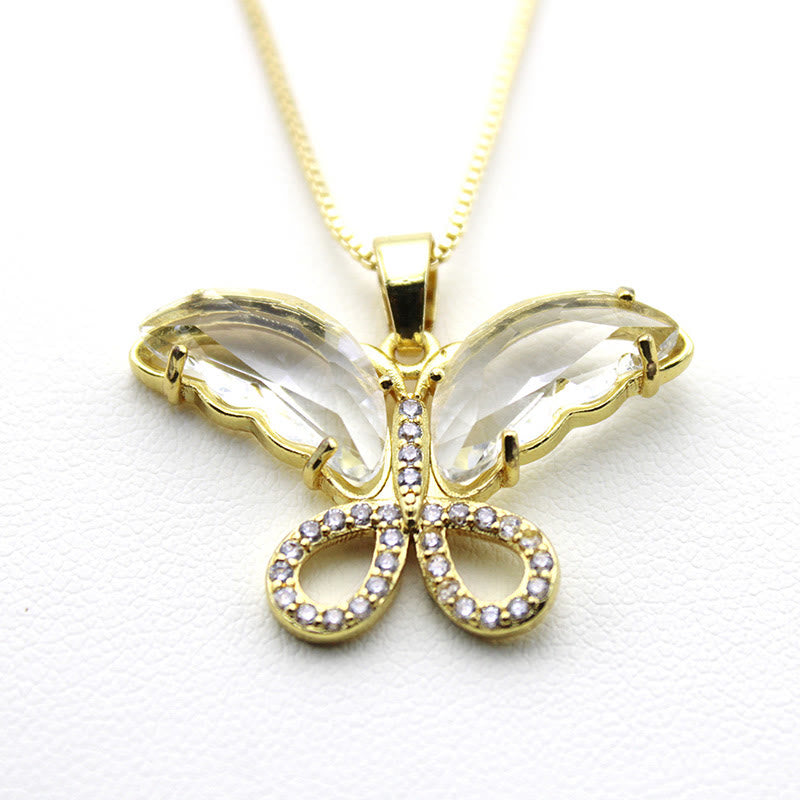 Kristallglas Schmetterling Halskette