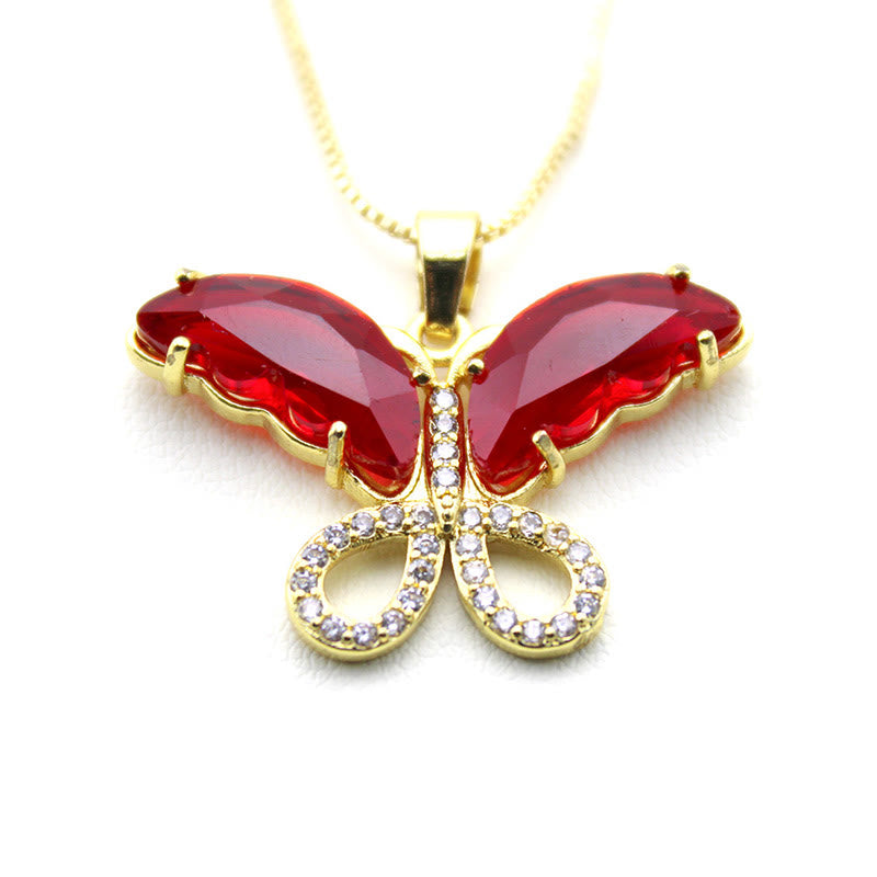 Kristallglas Schmetterling Halskette