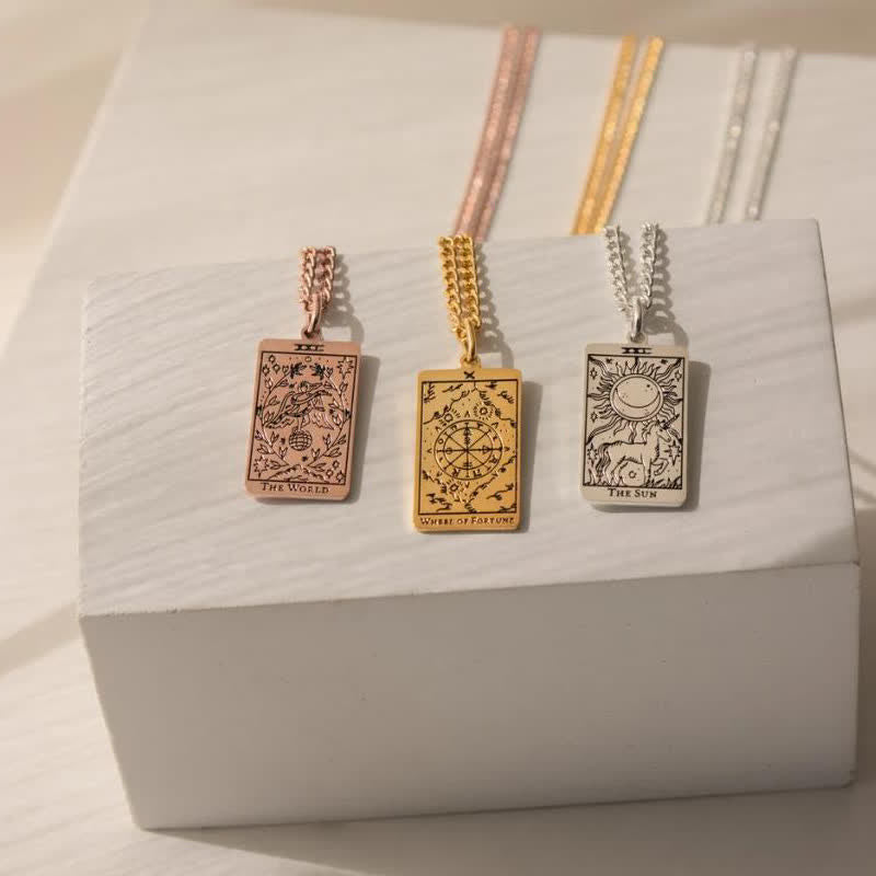 Zierliche Tarot -Karte Spirituelle Halskette