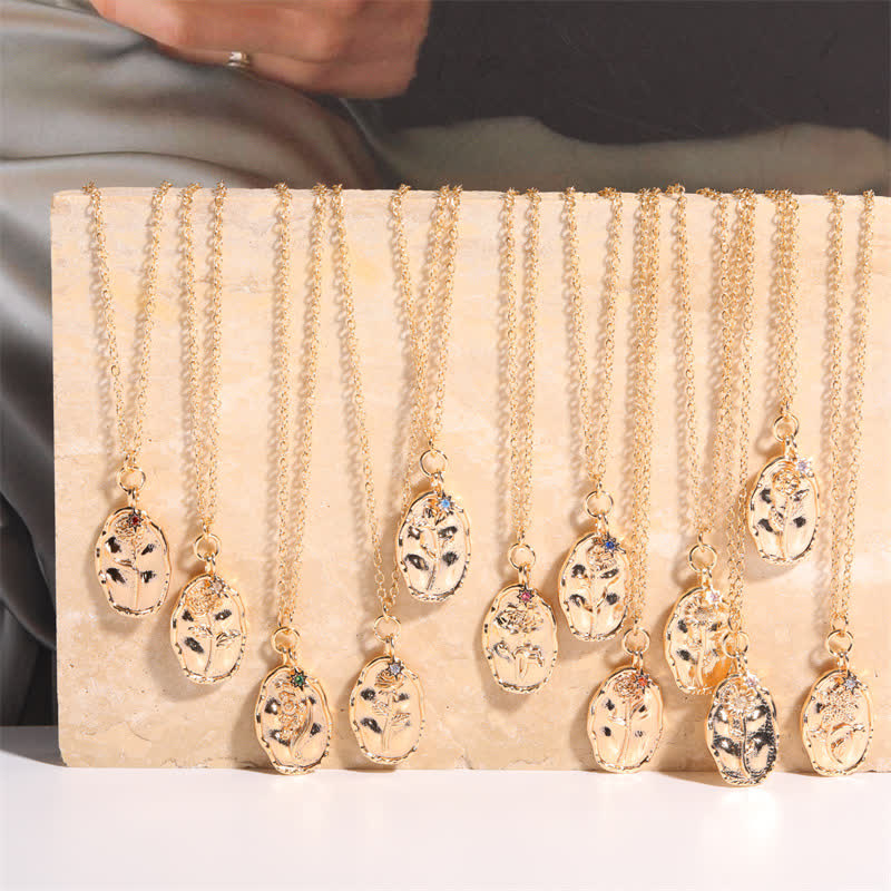 Delicate Edelstahl -Geprägte Halskette