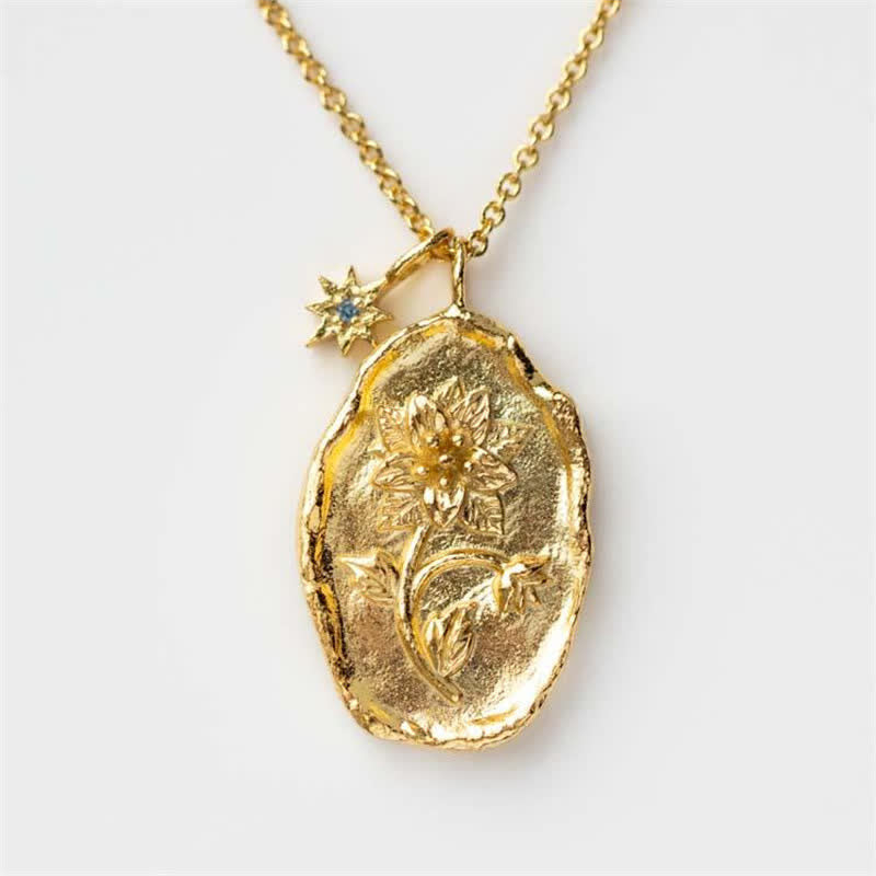 Delicate Edelstahl -Geprägte Halskette