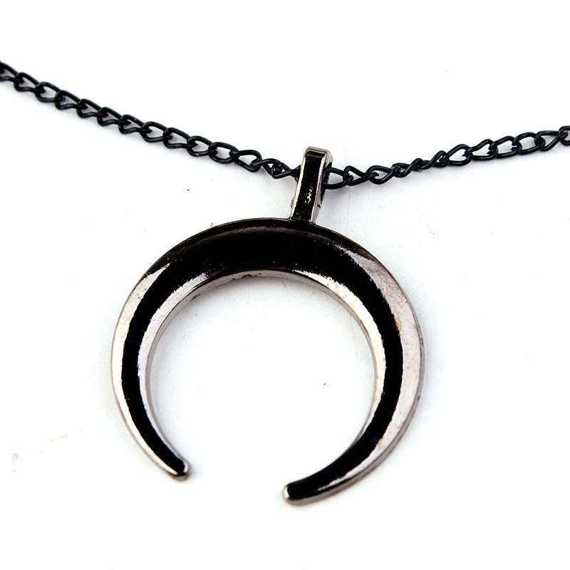 Black Moon Edelstahl Halloween Halskette