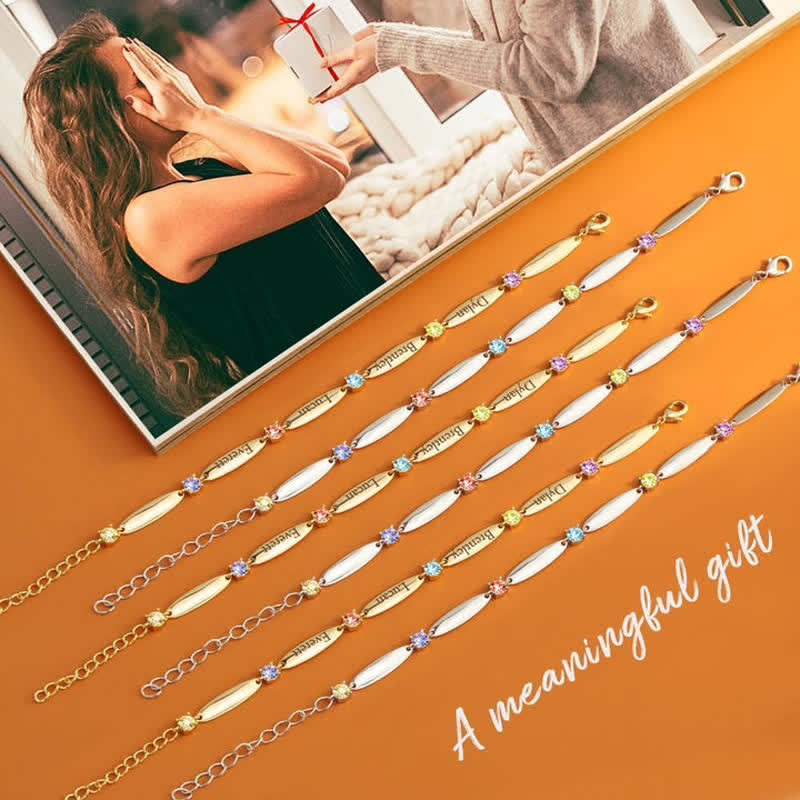 Familiennamen Und Geburtssteine Armband