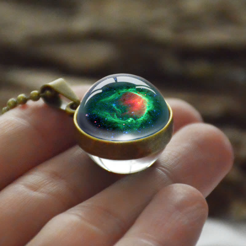 Kreativer Glaball -Mondstern Halskette