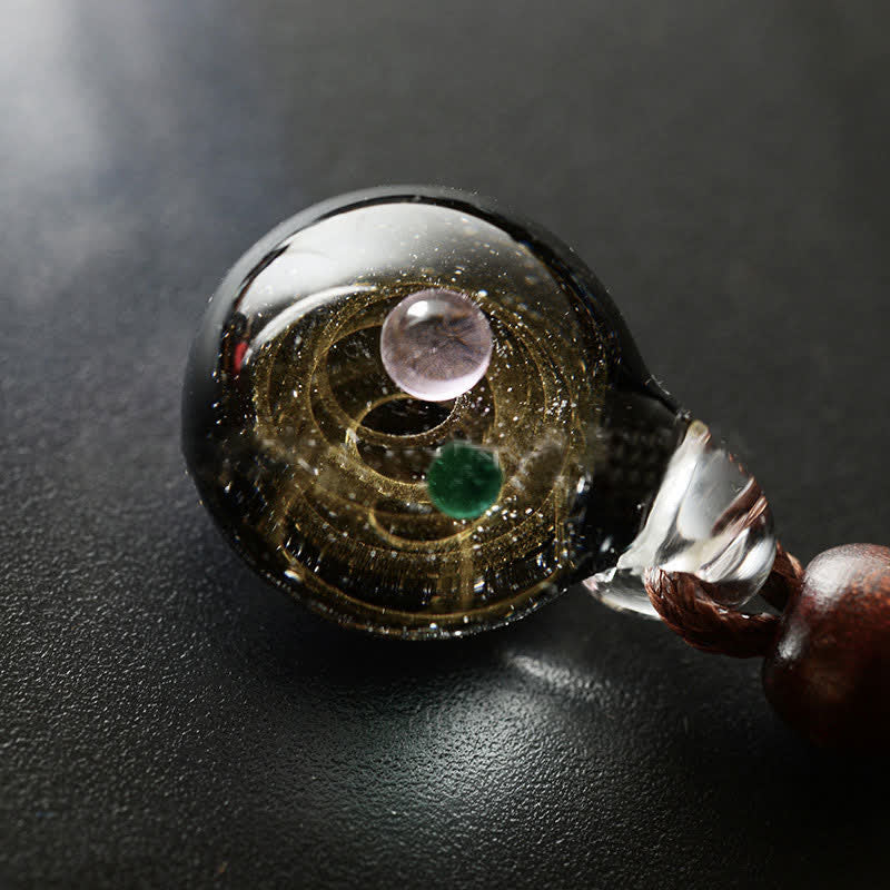 Kosmische Nebel -Element -Glas Halskette