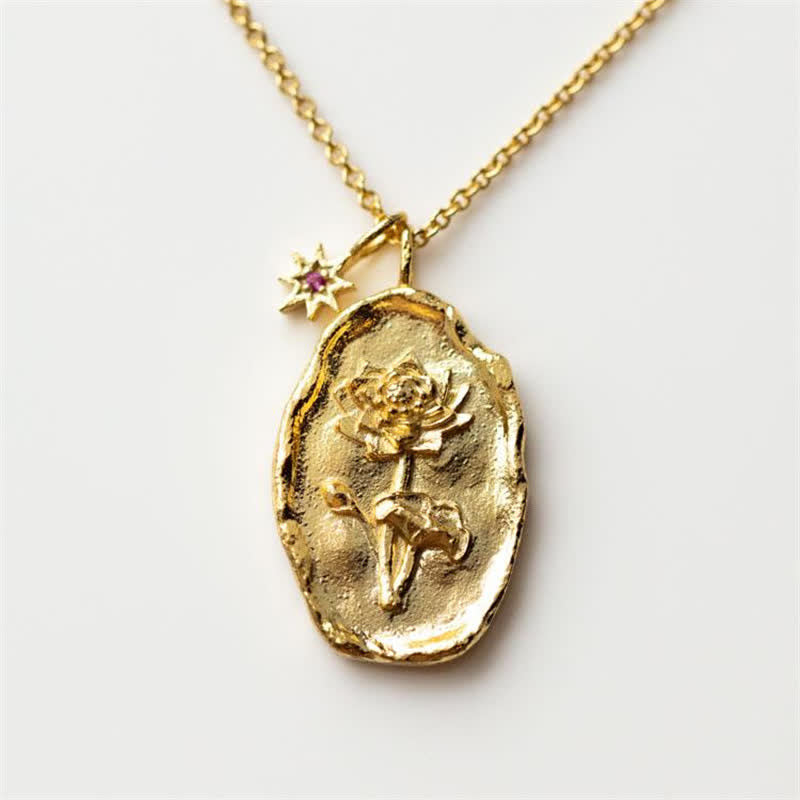 Delicate Edelstahl -Geprägte Halskette