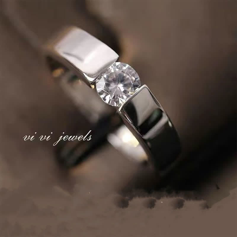 Wahre Liebe Ist Unschätzbares Zirkonia -Hochzeitspaarer Ring -Set