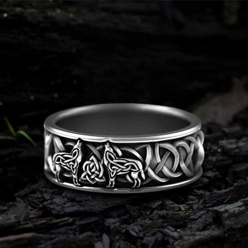 Fenris Wolf Edelstahl Viking Ring