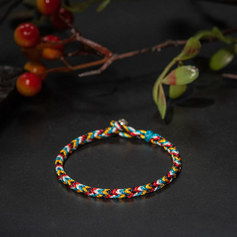 Chavri Tibet handgefertigtes fünffarbiges Fadenschutz-Geflecht-Schnur-Armband