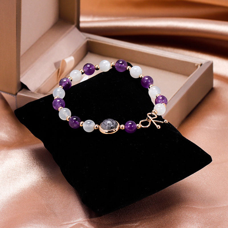 Amethyst Mit Moonstone Lucky Gemstone Armband