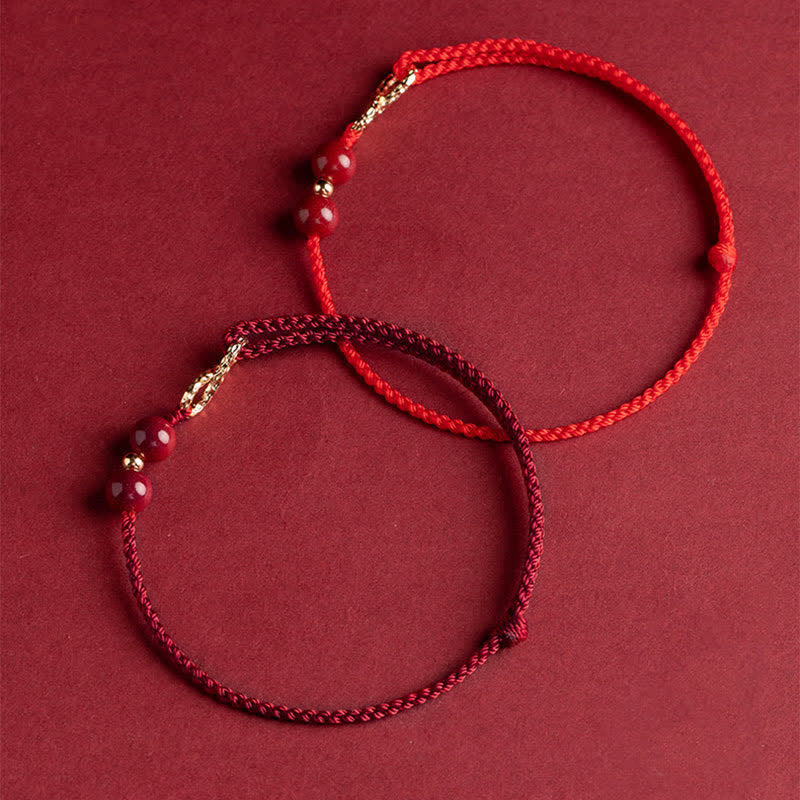 Chavri Cinnabar Blessing Red String 14K Gold Infinity Symbol Armband Fußkettchen