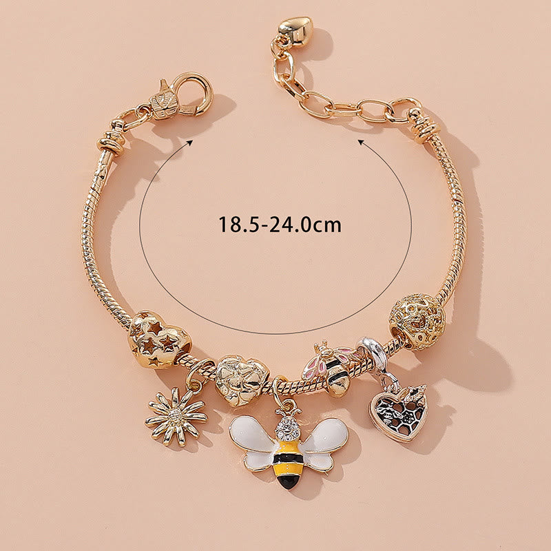 Biene -Anhänger Goldarmband