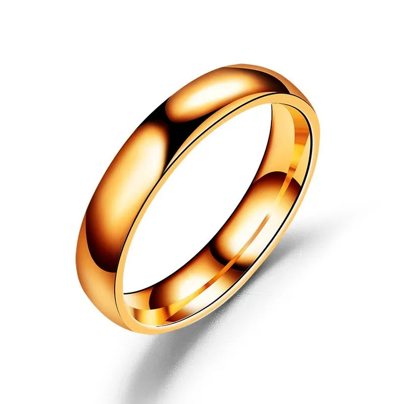 Einfache 4mm 6mm Titan Ring Frauen Männer Verhindern Allergie Hochglanz Poliert Hochzeit Ringe Edelstahl Paar Finger schmuck Geschenke