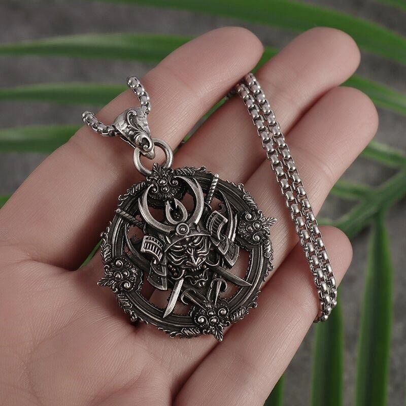 Schatten Shogun Black Samurai Spinner Samurai Demon Halskette