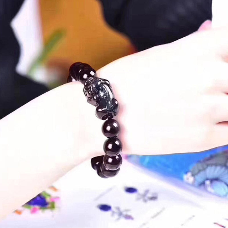 Chavri FengShui PiXiu Regenbogen-Obsidian-Glücksarmband
