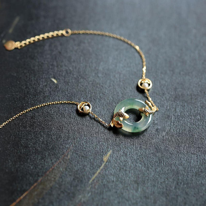 Chavri Cyan Jade Koi Fisch Heilharmonie Armband