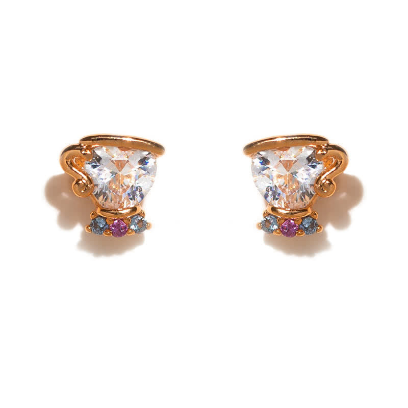 4Pcs Frauen Schönheit Und Die Beast Ohrringe Set