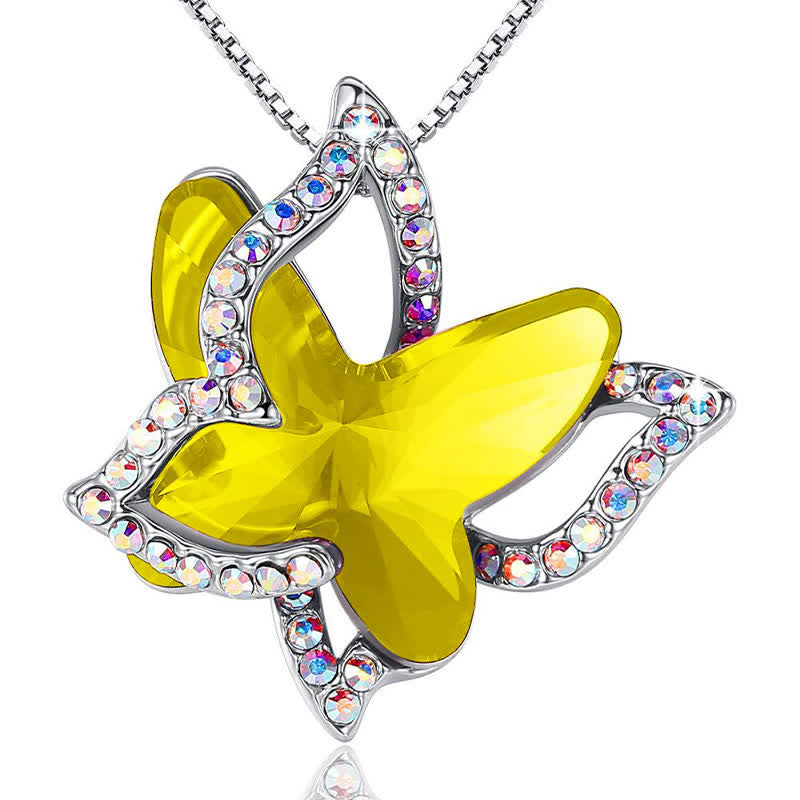 Verteilen Sie Ihren Flügelbutterfly -Geburtssteinkristall Halskette