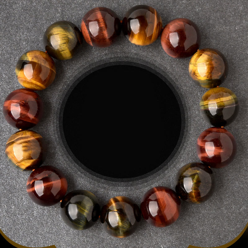 Chavri Natürliches Tigerauge-Positive-Schutz-Armband