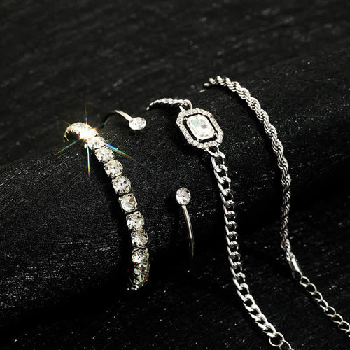 4Pcs Twist Imitation Edelsteinarmband Set