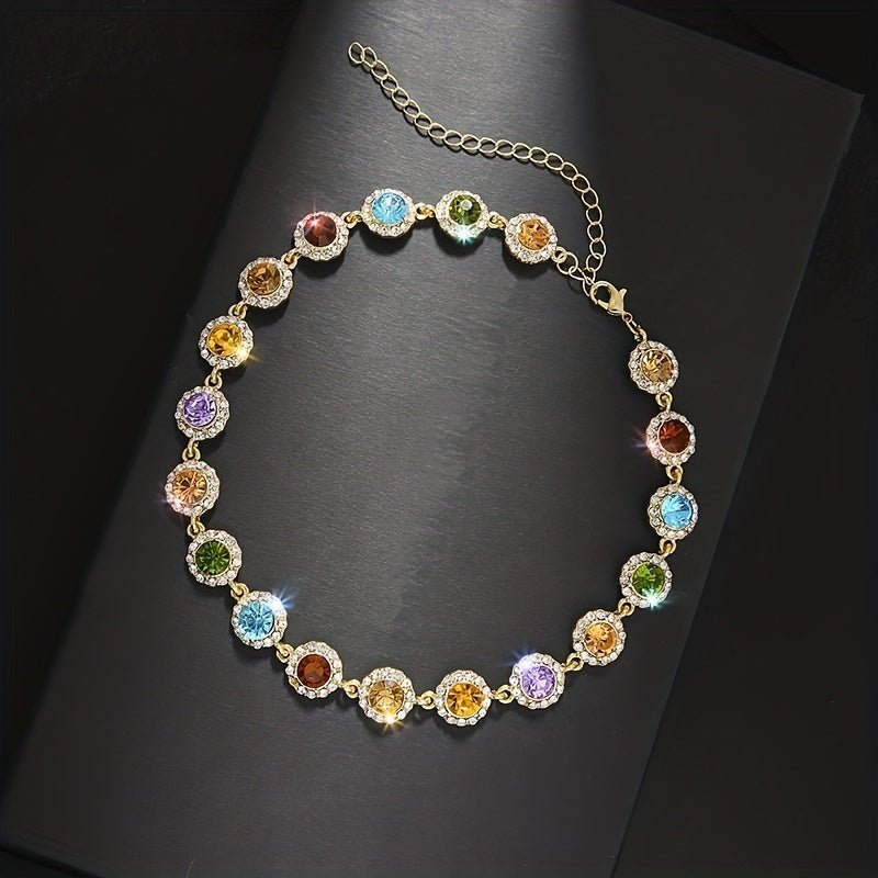 Gaia Bunte Strass Kette