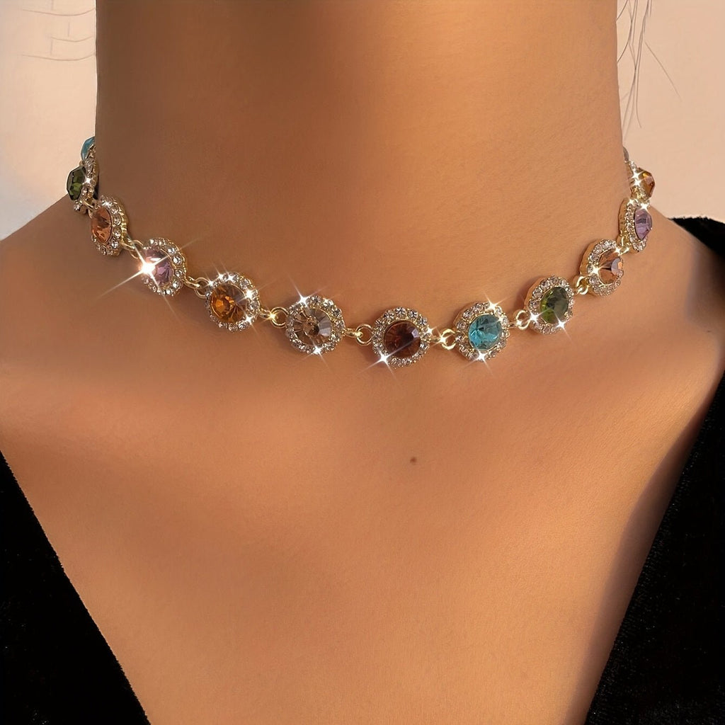 Gaia Bunte Strass Kette