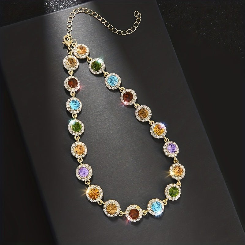 Gaia Bunte Strass Kette
