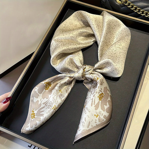 Goldie Gepunktete Blumensatinschal