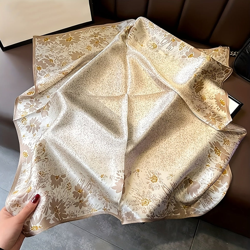 Goldie Gepunktete Blumensatinschal